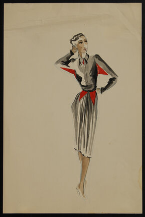 sketch of a woman in a dress