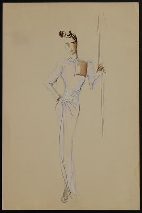 sketch of a woman white gown