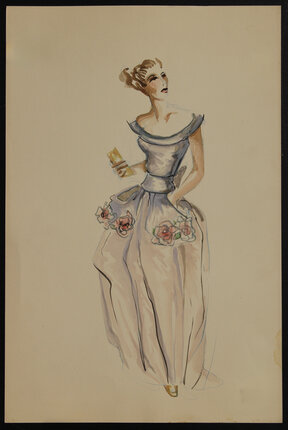 sketch of a woman in a dress