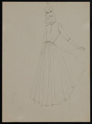 sketch of a woman in a dress