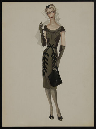 sketch of a woman in a dress