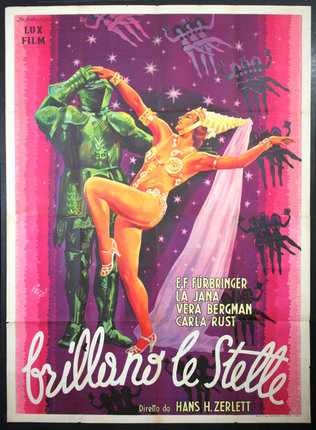 a poster of a woman dancing with a man in a suit