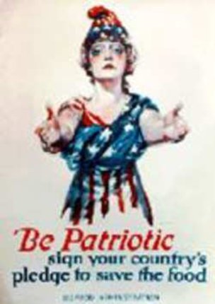 a woman in a patriotic outfit