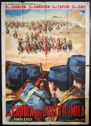 a poster of soldiers on horseback
