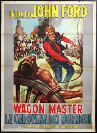 a movie poster of a man being pulled by a man