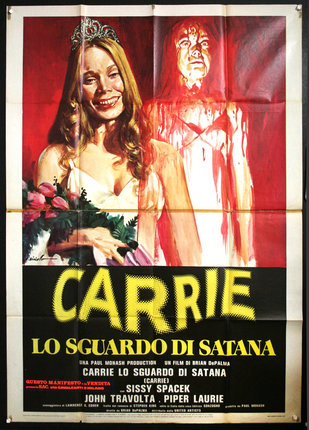a movie poster of a woman and a woman with red paint
