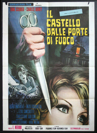 a movie poster of a woman holding a pair of scissors