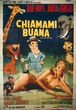 a poster of a man standing on a leopard