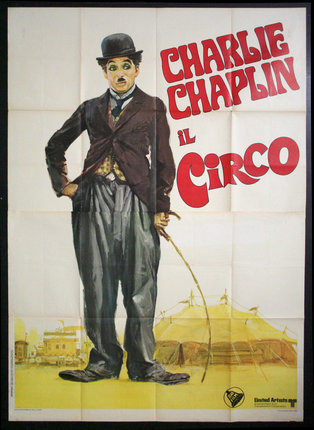 a poster of a man with a hat and a cane