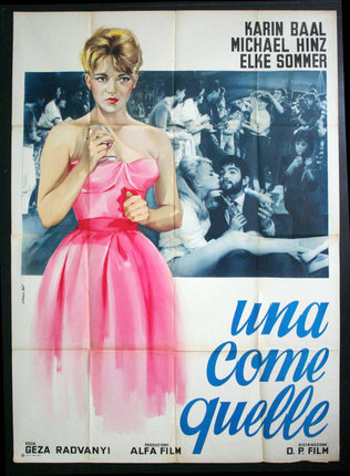 a poster of a woman holding a glass of wine