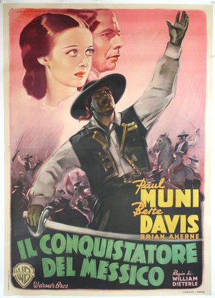 a movie poster with a man pointing a sword