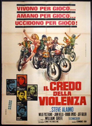 a movie poster of a group of people on motorcycles