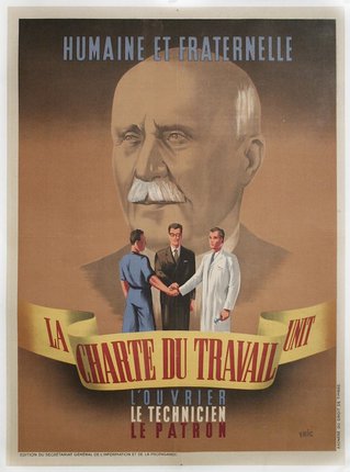 a poster of a man and two men