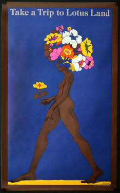 a painting of a woman with flowers on her head