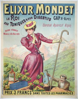 a poster of a woman in a pink dress