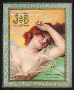 a poster of a woman with red hair