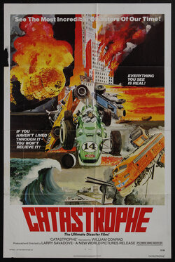 a poster of a race car and explosions