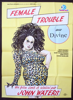 a poster of a woman with a large black hair and a leopard print dress