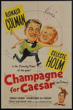 a movie poster with caricatures of a man running while carrying a woman