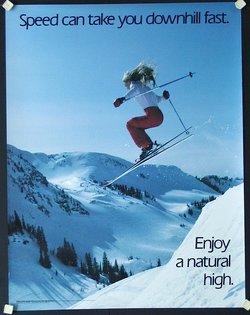a woman skiing in the air