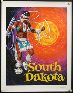 a poster of a man holding hoops