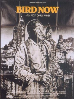 a poster of a man playing a saxophone