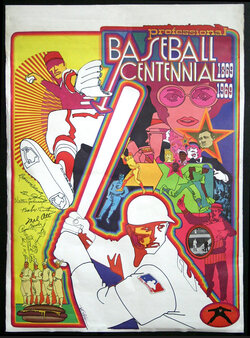 a poster of a baseball centennial