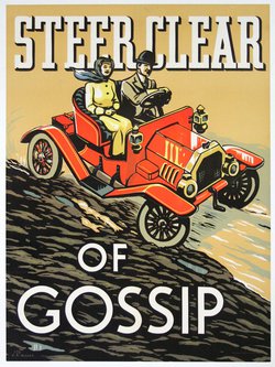 a poster of a man and woman driving a car