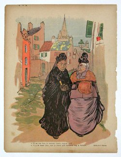 two women walking on a street