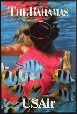 a woman in a red dress with a mask and fish