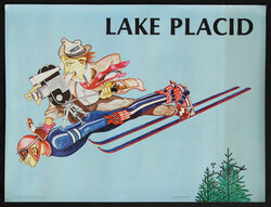 a poster of a man on skis