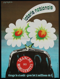 a poster of a bag with flowers