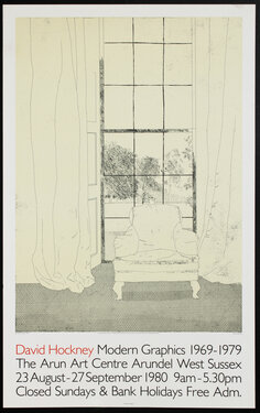 poster of a drawing of a chair by a window