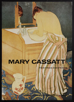 poster with the painting of a topless woman with her back to us washing her face with a big bowl of water on a vanity table. A jug is at her feet.