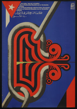a poster with abstract Cuban flags