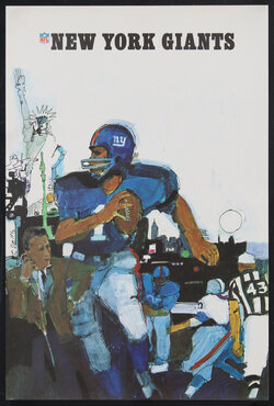a painting of a football player