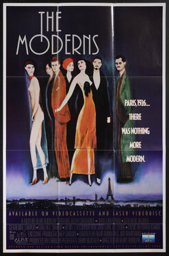 movie poster with an illustration of fashionable 20s era peoaple