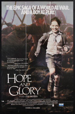 movie poster with a boy running