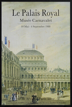 poster with text and a painting of a palace