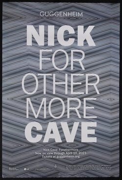 Poster with a striped zigzag/ diamond pattern