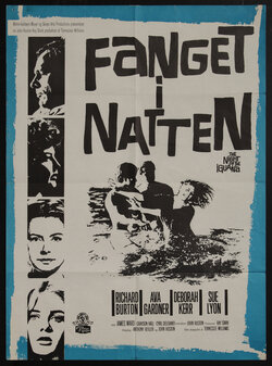 movie poster with people fighting in the water and some faces