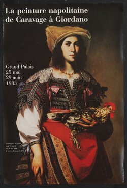 a poster of a woman holding a chicken