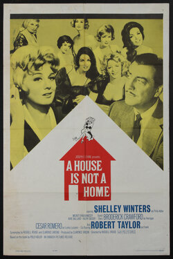 a movie poster with a woman on the phone and a man and a red house