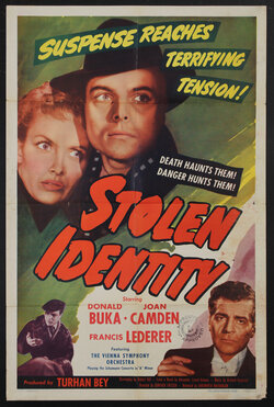 a movie poster with a man and woman looking startled