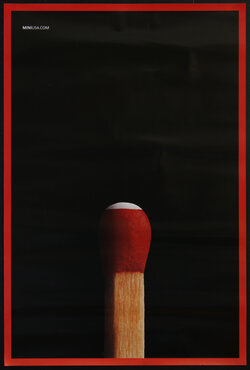 poster with the head of a matchstick