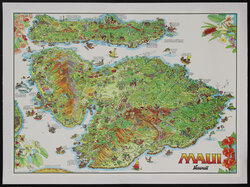 illustrated map of the Hawaiian island of Maui