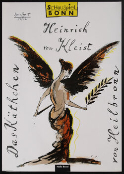 poster with an angel holding a sword and laurel leaf