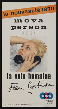 poster of a woman lying down on the telephone