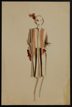 sketch of a woman in a garment