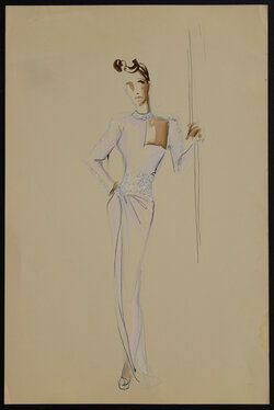sketch of a woman white gown